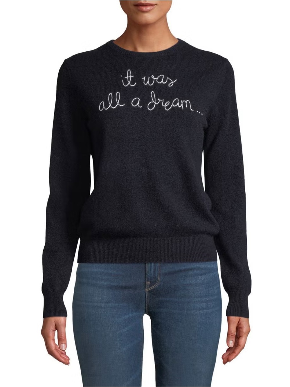 Lingua Franca Cashmere 'It Was All a Dream' embroidered sweater Size Small